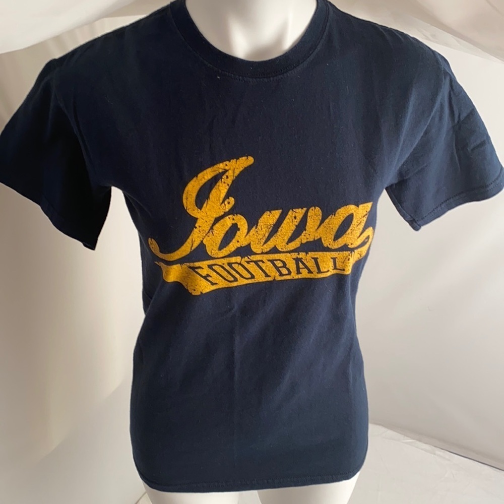 University of Iowa Football black short sleeve crew neck t-shirt